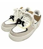 ナイキ NIKE WMNS Air Force 1 Shadow Black/Bow ウィメンズ エアフォース1 シャドウ ブラック/ボー スニーカー シューズ リボン 切替 スエード FB1857-111 US 7 24.0cm 茶 ブラウン 黒 0629