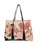 エトロ ETRO 花柄 トートバッグ ハンドバッグ 羊革 ラムレザー スクエア ピンク 紫 パープル マルチカラー 0715