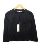 N.Natural Beauty Basic N.ナチュラルビューティーベーシック タグ付き ノーカラージャケット テーラードジャケット ブレザー 36 ダークネイビー 018-150535 ■YHS4