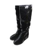 ユナイテッドヌード UNITED NUDE ロング ブーツ スエード スウェード 37 黒 ブラック