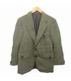 バーバリーズ Burberrys ヴィンテージ テーラードジャケット ブレザー ツイード レザーボタン ベージュ ■YHS4