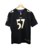 ナイキ NIKE NFL RAVENS MOSLEY #57 アメリカンフットボール ウエア ゲームシャツ Tシャツ カットソー 半袖 L 黒 ブラック 紫 パープル ■YHS5