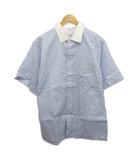 ブルックスブラザーズ BROOKS BROTHERS シャツ 半袖 チェック ロゴ刺繍 青 ブルー 白 ホワイト 065 114 ■YHS5