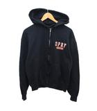 チャンピオン CHAMPION 古着 ジップパーカー フーディー OPRF ロゴプリント M 紺 ネイビー ■MET2