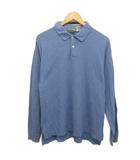 エルエルビーン L.L.BEAN 古着 ポロシャツ ニットポロ 長袖 オーバーサイズ L 青 ブルー ■MET2