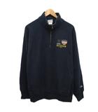 チャンピオン CHAMPION 古着 ハーフジップスウェット トレーナー 刺繍 XL 紺 ネイビー ■MET2