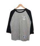 チャンピオン CHAMPION ラグランT Tシャツ カットソー 長袖 7分丈 プリント M グレー 黒  ブラック 776413 ■MET2