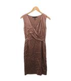 ラルフローレン RALPH LAUREN ワンピース ノースリーブ ミモレ ロング 絹 シルク100% 0 ピンクベージュ ■MET2