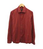 ヒューゴボス HUGO BOSS シャツ 長袖 ストライプ M 赤 レッド ■MET2