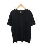 ポロ ラルフローレン POLO RALPH LAUREN Tシャツ 半袖 Vネック ポニー刺繍 XL 黒 ブラック ■MET2