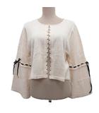 エフデ ef-de カーディガン ニット フリル リボン ベージュ 17 約M