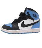 ナイキ NIKE PS Air Jordan 1 Retro High OG スニーカー ハイカット シューズ 靴 18.5cm 黒 ブラック 青 ブルー 白 ホワイト FD1412-400