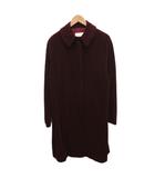 カンタレリ Cantarelli 美品 ステンカラーコート 比翼 アウター ロング丈 44 ワインレッド