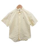 ラルフローレン RALPH LAUREN ボタンダウンシャツ BDシャツ 半袖 ストライプ ポニー刺繍 140cm 黄 イエロー 白 ホワイト ■MET2