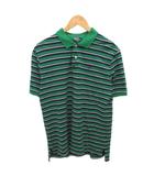 ポロ バイ ラルフローレン Polo by Ralph Lauren ポロシャツ ボーダー 半袖 ロゴ刺繍 XL 緑 グリーン 紺 ネイビー ☆AA★ ■MET2