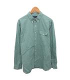 ラルフローレン RALPH LAUREN ボタンダウンシャツ BDシャツ 長袖 チェック オーバーサイズ XL 緑 グリーン 白 ホワイト 紺 ネイビー ☆AA★ ■MET2