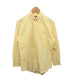 ラルフローレン RALPH LAUREN ボタンダウンシャツ BDシャツ 長袖 ポニー刺繍 オーバーサイズ 15-32 黄 イエロー ☆AA★ ■MET2