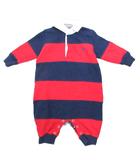 ラルフローレン RALPH LAUREN ロンパース ボーダー S 紺 ネイビー 赤 レッド ☆AA★ ■MET2
