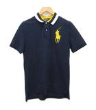 ポロ バイ ラルフローレン Polo by Ralph Lauren ポロシャツ ビッグポニー刺繍 ライン 紺 ネイビー 160 ☆AA★ ■MET2