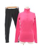 ナイキ NIKE スポーツウエア セットアップ ハイネックカットソー レギンス S ピンク 黒 ブラック /YJ