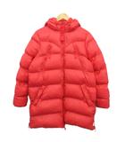 ダウンコート ジャケット フーディー ナイロン ミドル丈 赤 レッド S