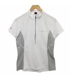 クール ショートスリーブジップシャツ カットソー 半袖 白 ホワイト L 1104692 ■YHS5