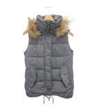 プラステ PLST ダウンベスト ジャケット ラクーンファー グレー 2 約M