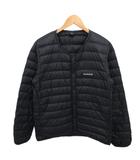 ダウンジャケット スペリオダウン ラウンドネックジャケット ノーカラー M 黒 ブラック 1101503