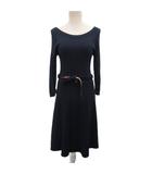 ブルーレーベルクレストブリッジ BLUE LABEL CRESTBRIDGE リブニット ワンピース ドレス ロング 紺 ネイビー 38 約M