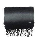 ビームス BEAMS 極美品 マフラー ストール フリンジ ボーダー 黒 ブラック