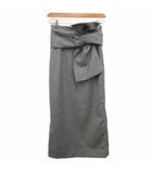 セルフォード CELFORD ウェストリボンタイトスカート ひざ丈 グレー 36 約S