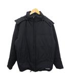 ダウンジャケット ナイロン ジップアップ フーディー 黒 ブラック M