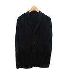 バーバリー ロンドン BURBERRY LONDON テーラードジャケット ブレザー コットン エルボーパッチ 黒 ブラック 42 約L