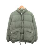 ダウンジャケット ブルゾン ロゴ刺繍 カーキ 緑 グリーン M
