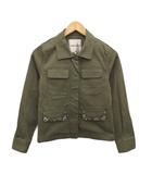アプワイザーリッシェ Apuweiser-riche ミリタリージャケット ブルゾン ビジュー カーキ 1 約S ■YHS10