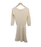 ナチュラルビューティーベーシック NATURAL BEAUTY BASIC ニットワンピース ひざ丈 スカート アイボリー M ■YHS15