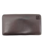 ロエベ LOEWE 長財布 ウォレット アナグラム レザー 小銭入れ 茶 ブラウン ■WY