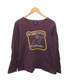 ロンT Tシャツ カットソー 長袖 プリント L 紫 パープル RN-DW-44667 ■YHS15