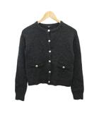 プラステ PLST 美品 エクストラファイン メリノウール ミドルゲージカーディガン セーター 金ボタン グレー S