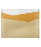 ロエベ LOEWE 美品 パズル プレーン カードホルダー カードケース 定期入れ クラシックカーフ レザー 皮革 ベージュ オレンジ ☆AA★