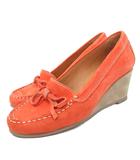 アーペーセー A.P.C. モカシンシューズ ローファー ウェッジソール スエード 35 オレンジ ■TC