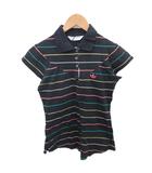 アディダス adidas ヴィンテージ ポロシャツ 半袖 85 紺  ネイビー マルチカラー A2B001