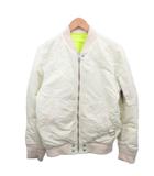 ディーゼル DIESEL リバーシブル フライトジャケット MA-1 ブルゾン プリント 白 ホワイト 黄 イエロー XS