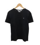 Tシャツ 半袖 カットソー ロゴ 無地 M 黒 ブラック