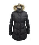 ダウンコート ロング丈 フード ファー M 黒 ブラック ■IBO90