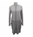マックスマーラ MAX MARA 近年モデル クチートアマーノ CUCITO AMANO スタンドカラーコート ロング丈 ニット切替 カシミヤ混 アンゴラ混 38 グレー 10860529000
