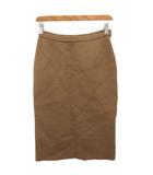 プラダ PRADA タイトスカート ひざ丈 ウール 40 茶 ブラウン ■IBO90