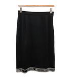 レオナール LEONARD ニットスカート ひざ丈 タイト 黒 ブラック 70 ■IBO90