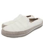 プラダスポーツ PRADA SPORT ローファー レザースリッポン エスパドリーユ 皮革 シューズ 靴 7.5 26.5cm アイボリー ■IBO90