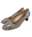 トッズ TOD'S パンプス ラウンドトゥ ローヒール チャンキーヒール 38.5 25.5cm カーキブラウン ■IBO90